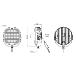 PHARE LONGUE PORTÉE OZZ XR2 P7" BLACK, OZZ