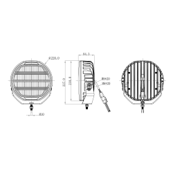 PHARE LONGUE PORTÉE OZZ XR3 P9" 65 BLACK, OZZ