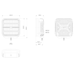 PHARE LONGUE PORTÉE CARRÉ OZZ SQR 9" BLACK, OZZ