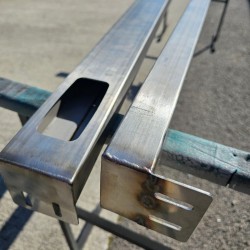 BARRES LATERALES RENAULT/VOLVO EMPT 3800 INOX POUR 5 VEILLEUSES LEDS AVEC SUPPORTS