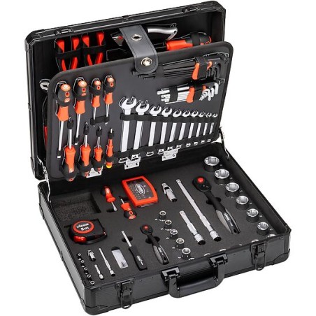 COFFRET D'OUTILLAGE UNIVERSEL, VIGOR (MALLETTE 144 PIÈCES)