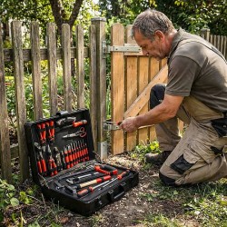 COFFRET D'OUTILLAGE UNIVERSEL, VIGOR (MALLETTE 144 PIÈCES)