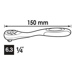 Cliquet réversible à denture fine avec verrouillage de sécurité 1/4", VIGOR
