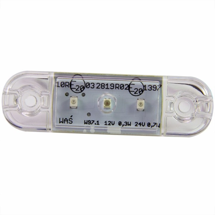 Feu de gabarit transparent rouge 3 leds - Strands