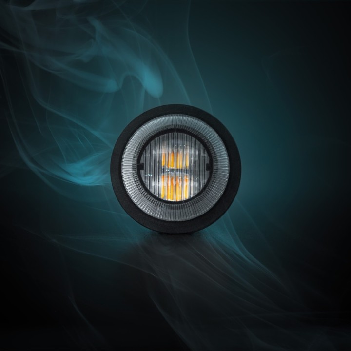 Feu flash rond orange STRANDS DARK KNIGHT GLORIA 21 modes - lentille transparente