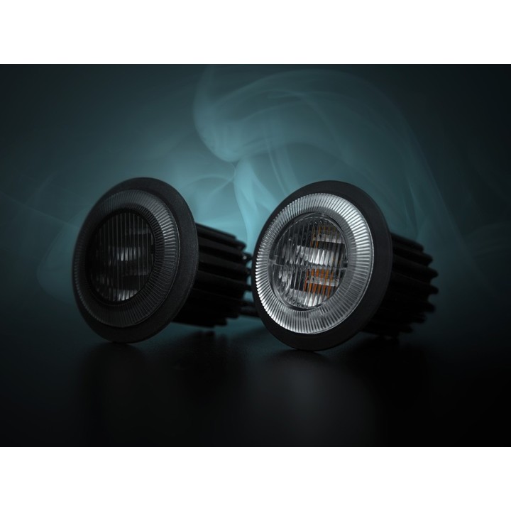 Feu flash rond orange STRANDS DARK KNIGHT GLORIA 21 modes - lentille transparente